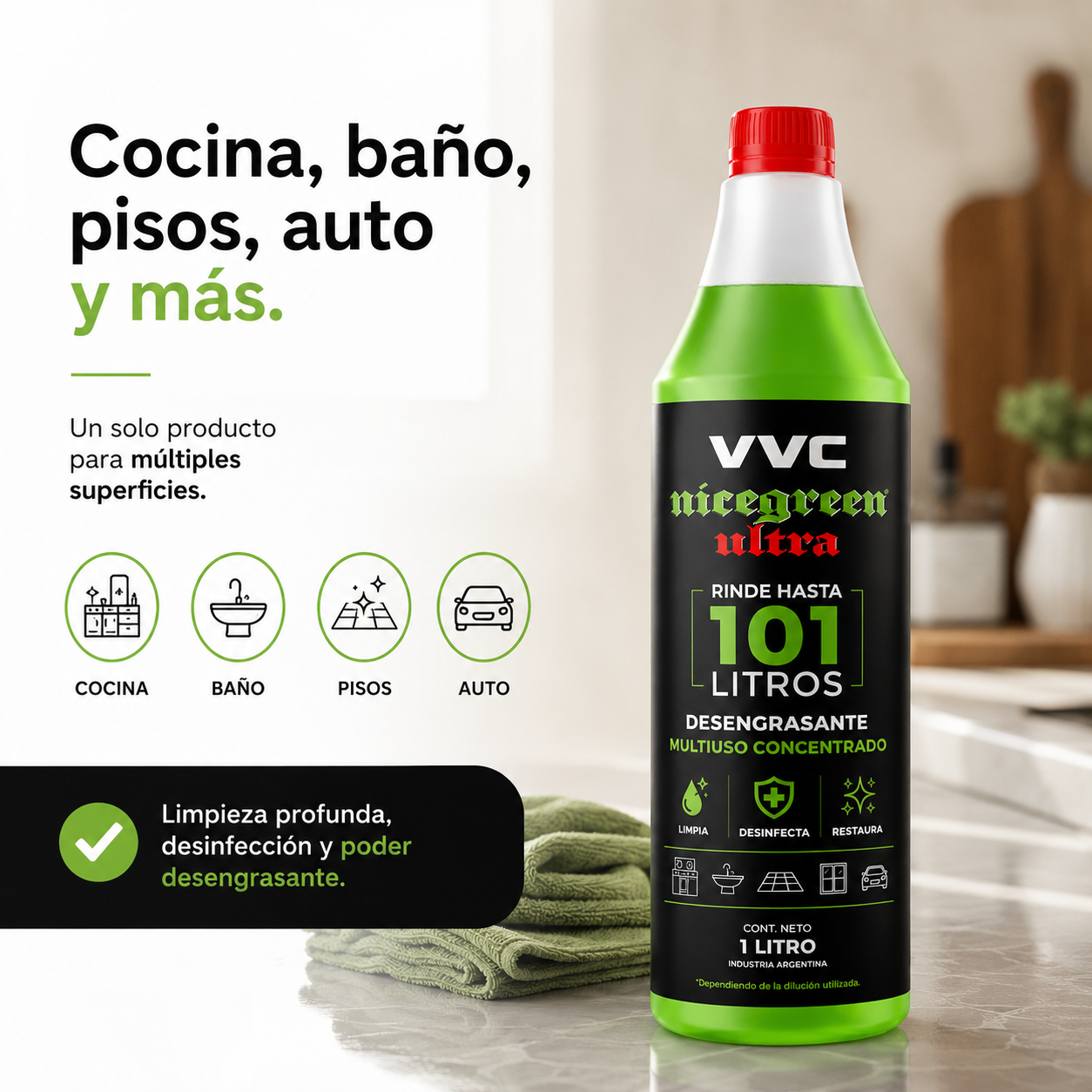 Nicegreen Ultra | Desengrasante Multiuso Concentrado (1L)