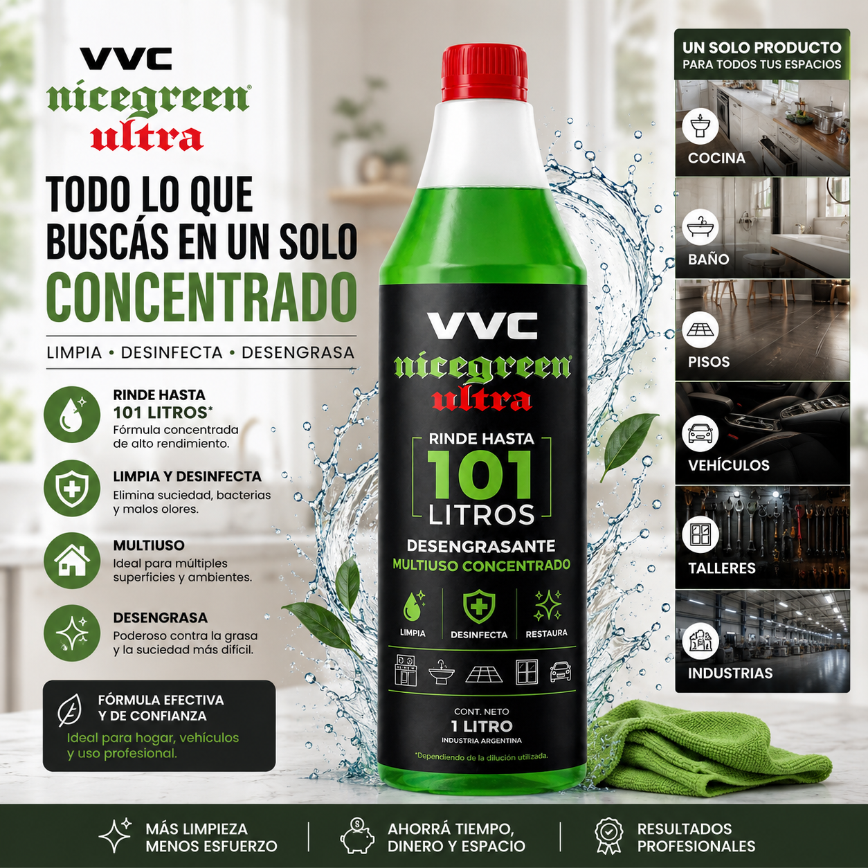 Nicegreen Ultra | Desengrasante Multiuso Concentrado (1L)